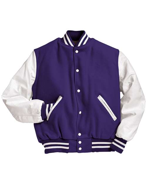 Holloway Varsity Wool Jacket 224183 Purple/ White