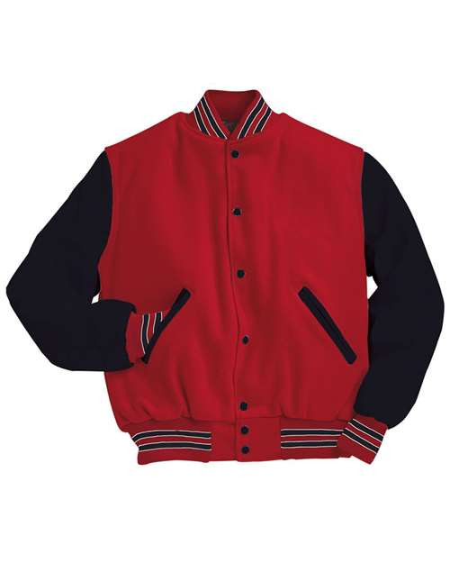 Holloway Varsity Wool Jacket 224183 Scarlet/ Black/ White