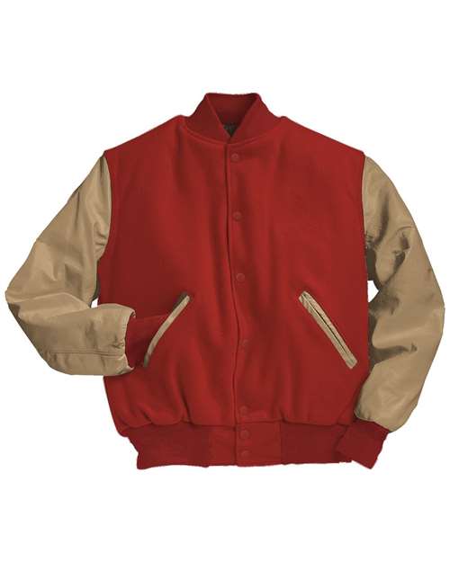 Holloway Varsity Wool Jacket 224183 Scarlet/ Cream