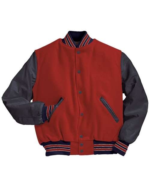 Holloway Varsity Wool Jacket 224183 Scarlet/ True Navy/ White