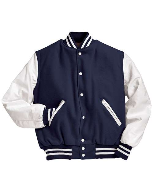 Holloway Varsity Wool Jacket 224183 True Navy/ White