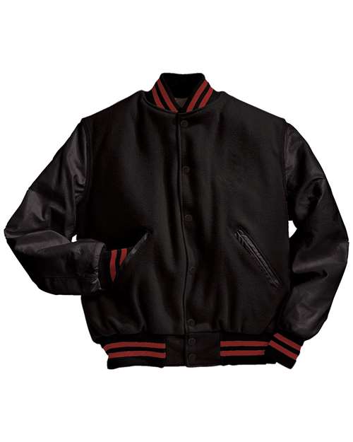 Holloway Varsity Wool Jacket 224183 Black/ Black/ Scarlet