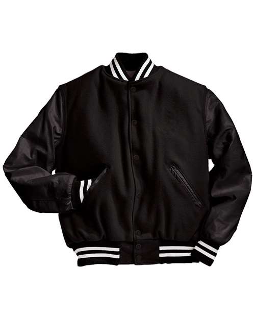 Holloway Varsity Wool Jacket 224183 Black/ Black/ White