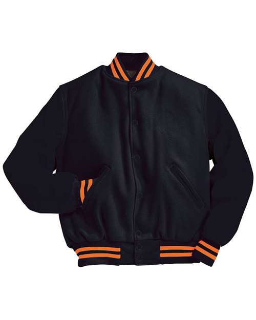 Holloway Varsity Wool Jacket 224183 Black/ Burnt Orange