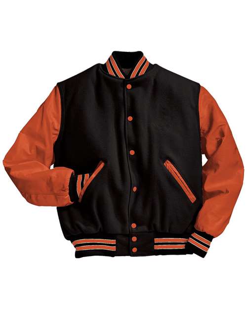 Holloway Varsity Wool Jacket 224183 Black/ Burnt Orange/ Burnt Orange