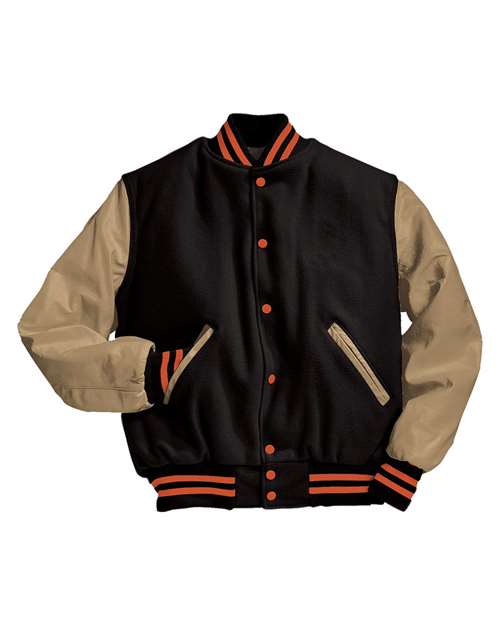 Holloway Varsity Wool Jacket 224183 Black/ Cream/ Burnt Orange