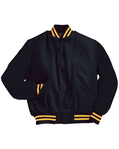 Holloway Varsity Wool Jacket 224183 Black/ Light Gold