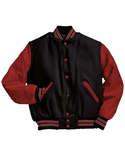 Holloway Varsity Wool Jacket 224183 Black/ Scarlet/ Scarlet