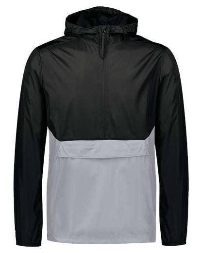 Holloway Packable Quarter-Zip Jacket 229534 Black/ Athletic Grey