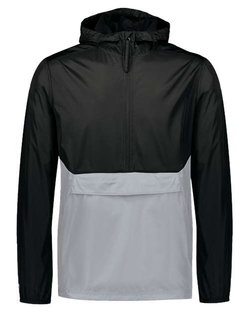 Holloway Packable Quarter-Zip Jacket 229534 Black/ Athletic Grey