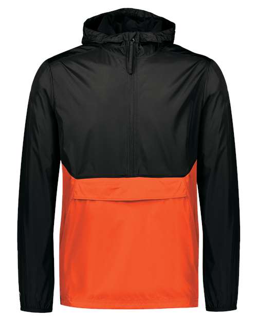 Holloway Packable Quarter-Zip Jacket 229534 Black/ Orange