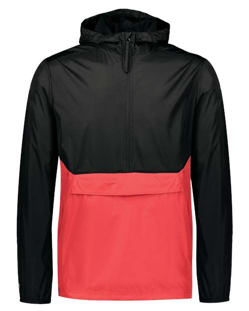 Holloway Packable Quarter-Zip Jacket 229534 Black/ Scarlet