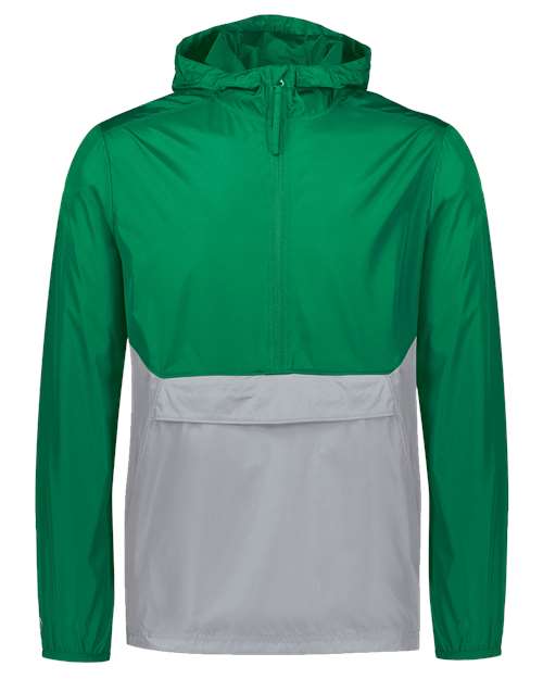 Holloway Packable Quarter-Zip Jacket 229534 Kelly/ Athletic Grey