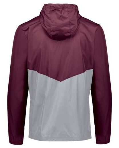Holloway Packable Quarter-Zip Jacket 229534 Maroon/ Athletic Grey