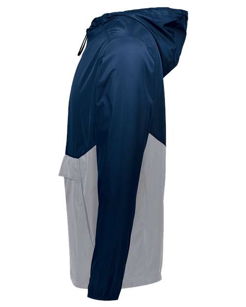 Holloway Packable Quarter-Zip Jacket 229534 Navy/ Athletic Grey