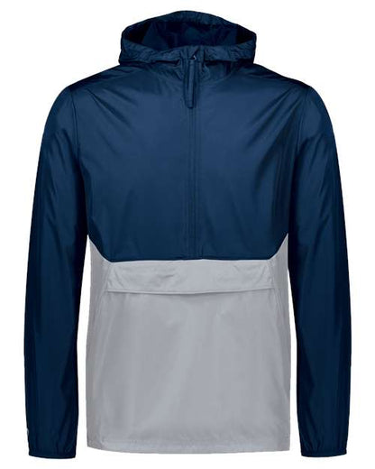 Holloway Packable Quarter-Zip Jacket 229534 Navy/ Athletic Grey
