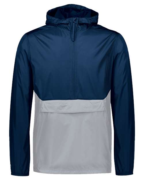 Holloway Packable Quarter-Zip Jacket 229534 Navy/ Athletic Grey