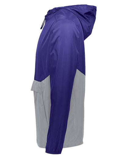 Holloway Packable Quarter-Zip Jacket 229534 Purple/ Athletic Grey
