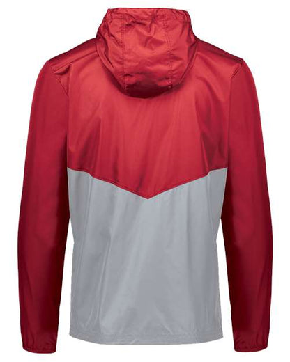 Holloway Packable Quarter-Zip Jacket 229534 Scarlet/ Athletic Grey