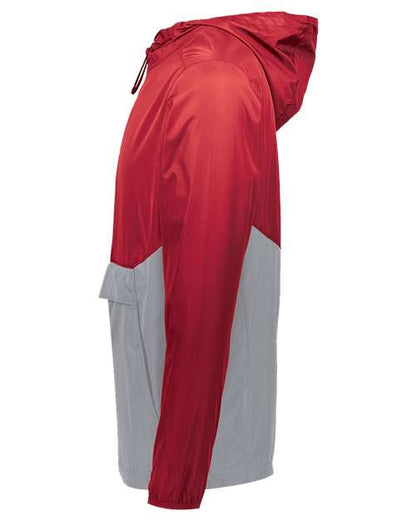 Holloway Packable Quarter-Zip Jacket 229534 Scarlet/ Athletic Grey