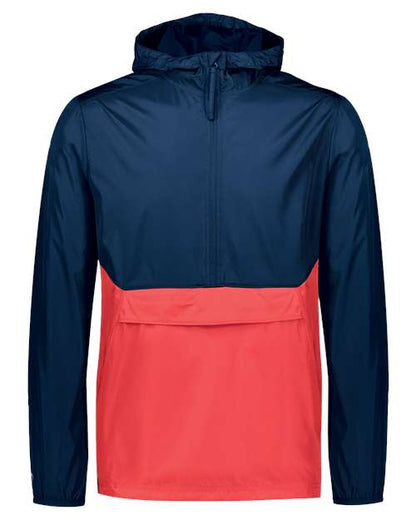Holloway Packable Quarter-Zip Jacket 229534 Navy/ Scarlet