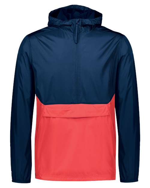 Holloway Packable Quarter-Zip Jacket 229534 Navy/ Scarlet