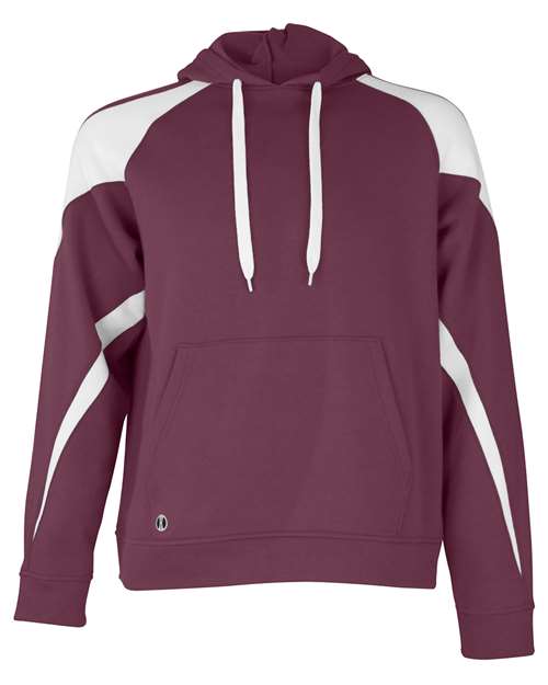 Holloway Athletic Fleece Prospect Hooded Sweatshirt 229546 Maroon/ White