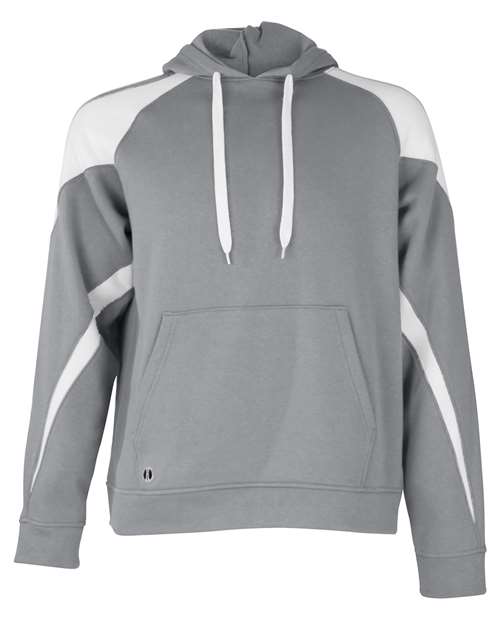 Holloway Athletic Fleece Prospect Hooded Sweatshirt 229546 Charcoal Heather/ White