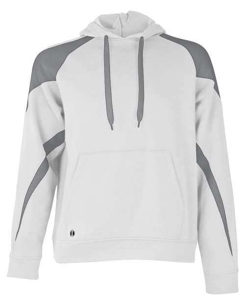 Holloway Athletic Fleece Prospect Hooded Sweatshirt 229546 White/ Charcoal Heather