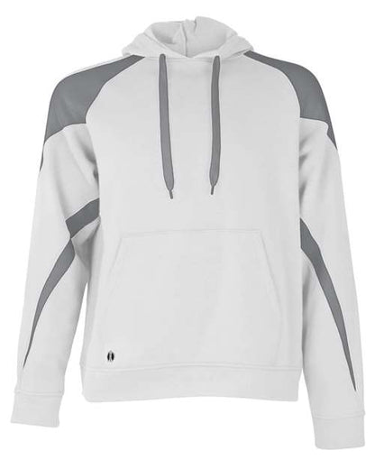 Holloway Athletic Fleece Prospect Hooded Sweatshirt 229546 White/ Charcoal Heather