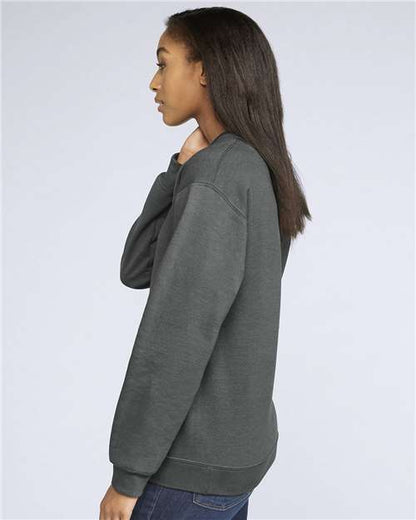 Gildan Softstyle® Midweight Crewneck Sweatshirt SF000 Charcoal Custom Embroidered Business Logo