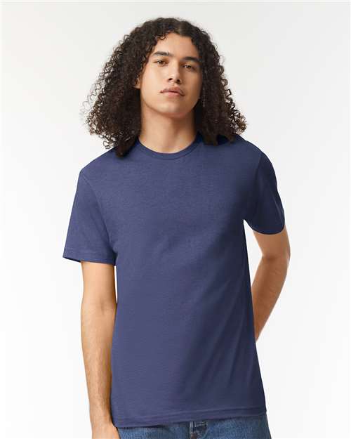 Custom Embroidered  American Apparel CVC Tee 2001CVC Heather Indigo