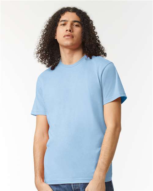 Custom Embroidered  American Apparel CVC Tee 2001CVC Heather Light Blue