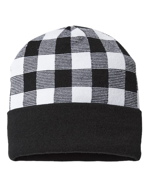 CAP AMERICA USA-Made Plaid Beanie RKP12 Custom Embroidered Business Logo