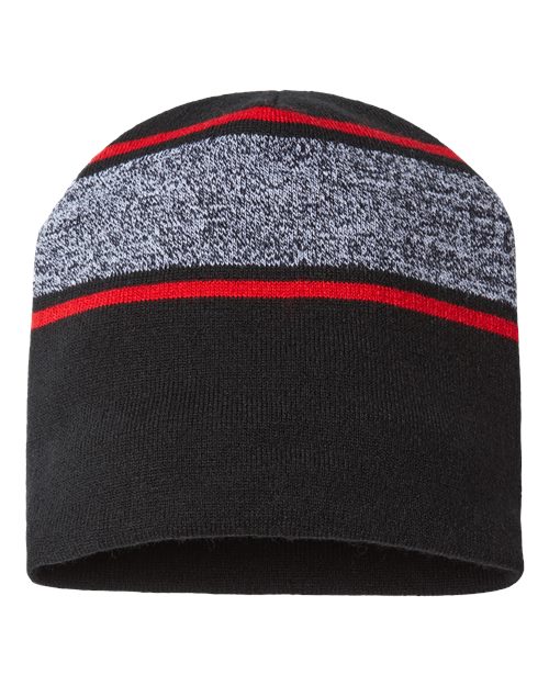 CAP AMERICA USA-Made Variegated Striped Beanie RKV9 Custom Embroidered Business Logo