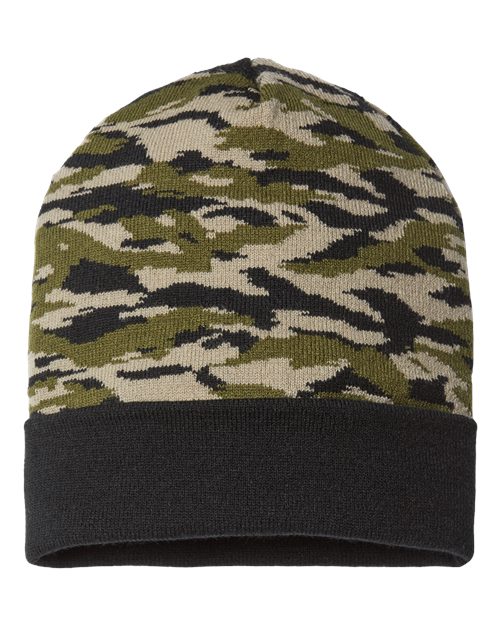 CAP AMERICA USA-Made Camo Cuffed Beanie RKC12 Custom Embroidered Business Logo