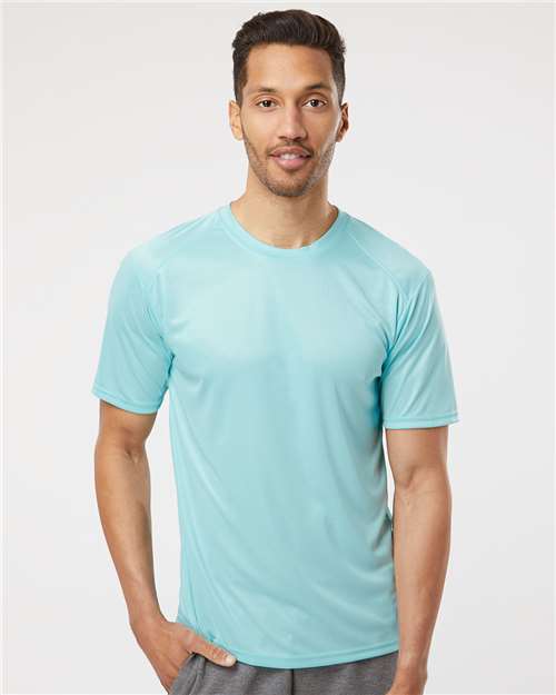 Custom Embroidered  Paragon Islander Performance T-Shirt 200 Aqua Blue