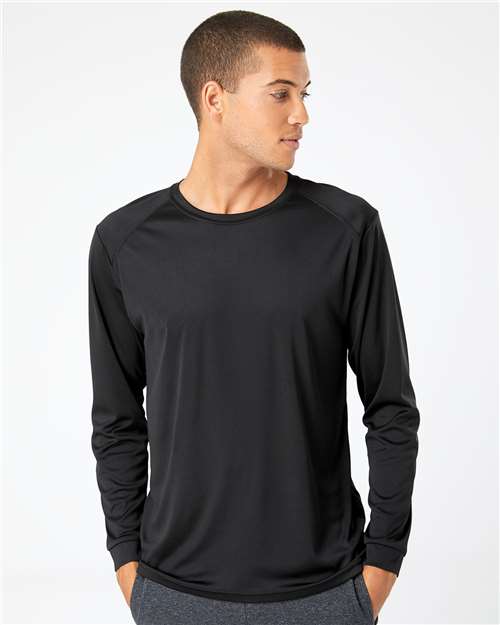 Custom Embroidered  Paragon Long Islander Performance Long Sleeve T-Shirt 210 Black