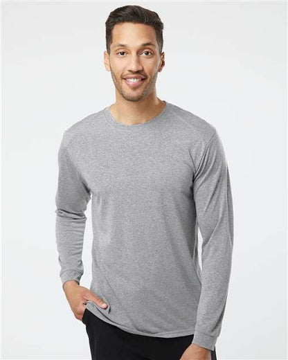 Custom Embroidered  Paragon Long Islander Performance Long Sleeve T-Shirt 210 Heather Grey