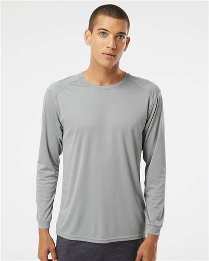 Custom Embroidered  Paragon Long Islander Performance Long Sleeve T-Shirt 210 Medium Grey