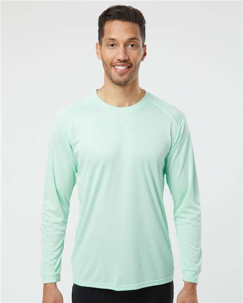 Custom Embroidered  Paragon Long Islander Performance Long Sleeve T-Shirt 210 Mint Green