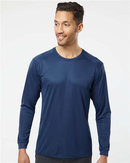 Custom Embroidered  Paragon Long Islander Performance Long Sleeve T-Shirt 210 Navy