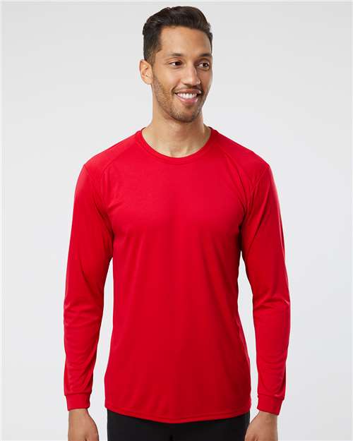 Custom Embroidered  Paragon Long Islander Performance Long Sleeve T-Shirt 210 Red