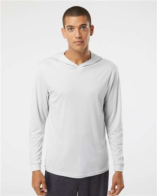 Custom Embroidered  Paragon Bahama Performance Hooded Long Sleeve T-Shirt 220 Aluminum