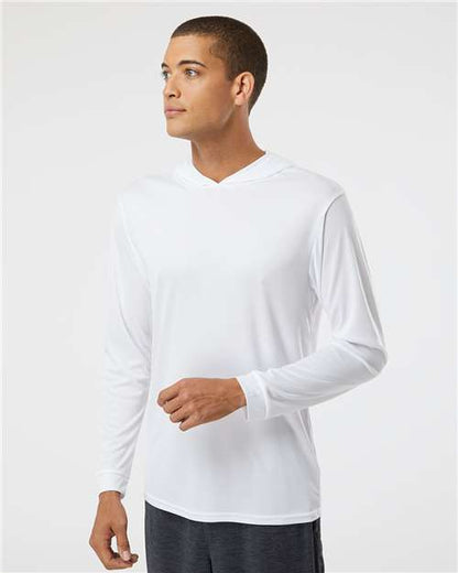 Custom Embroidered  Paragon Bahama Performance Hooded Long Sleeve T-Shirt 220 White