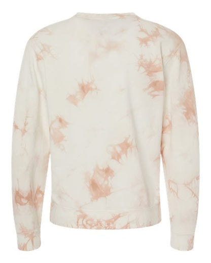Independent Trading Co. Midweight Tie-Dyed Crewneck Sweatshirt PRM3500TD Custom Embroidered Business Logo
