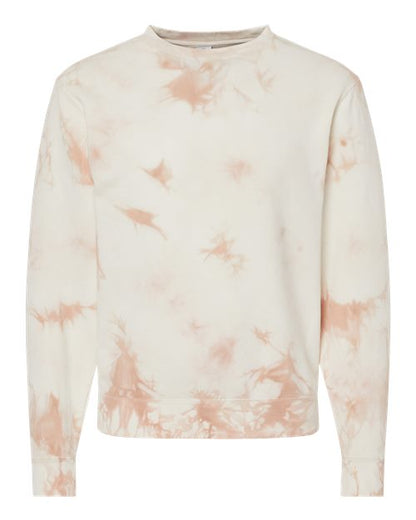 Independent Trading Co. Midweight Tie-Dyed Crewneck Sweatshirt PRM3500TD Custom Embroidered Business Logo