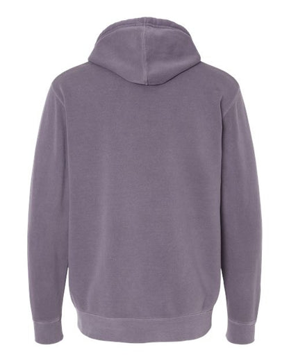Independent Trading Co. Midweight Pigment-Dyed Hooded Sweatshirt PRM4500 Pigment Plum Custom Embroidered Business Logo