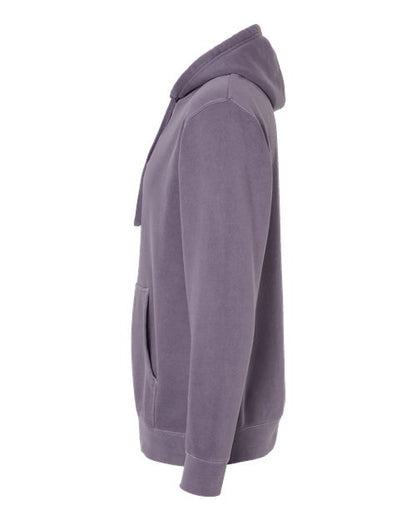 Independent Trading Co. Midweight Pigment-Dyed Hooded Sweatshirt PRM4500 Pigment Plum Custom Embroidered Business Logo
