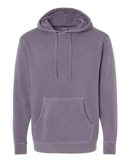 Independent Trading Co. Midweight Pigment-Dyed Hooded Sweatshirt PRM4500 Pigment Pink Custom Embroidered Business Logo